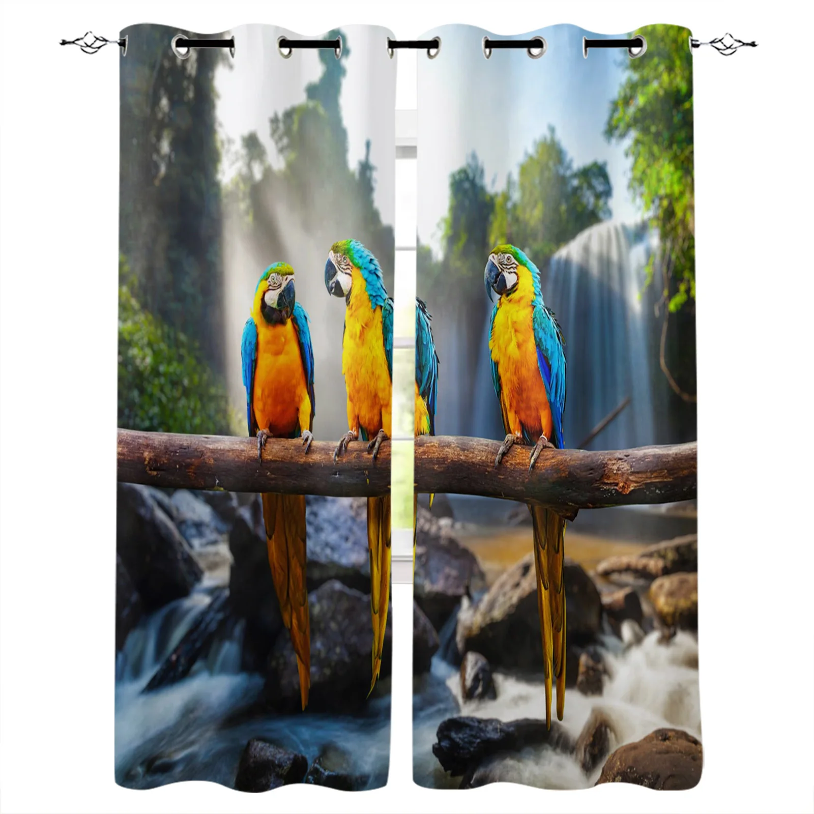 

Шторы блэкаут с изображением животных, попугая, для гостиной, спальни