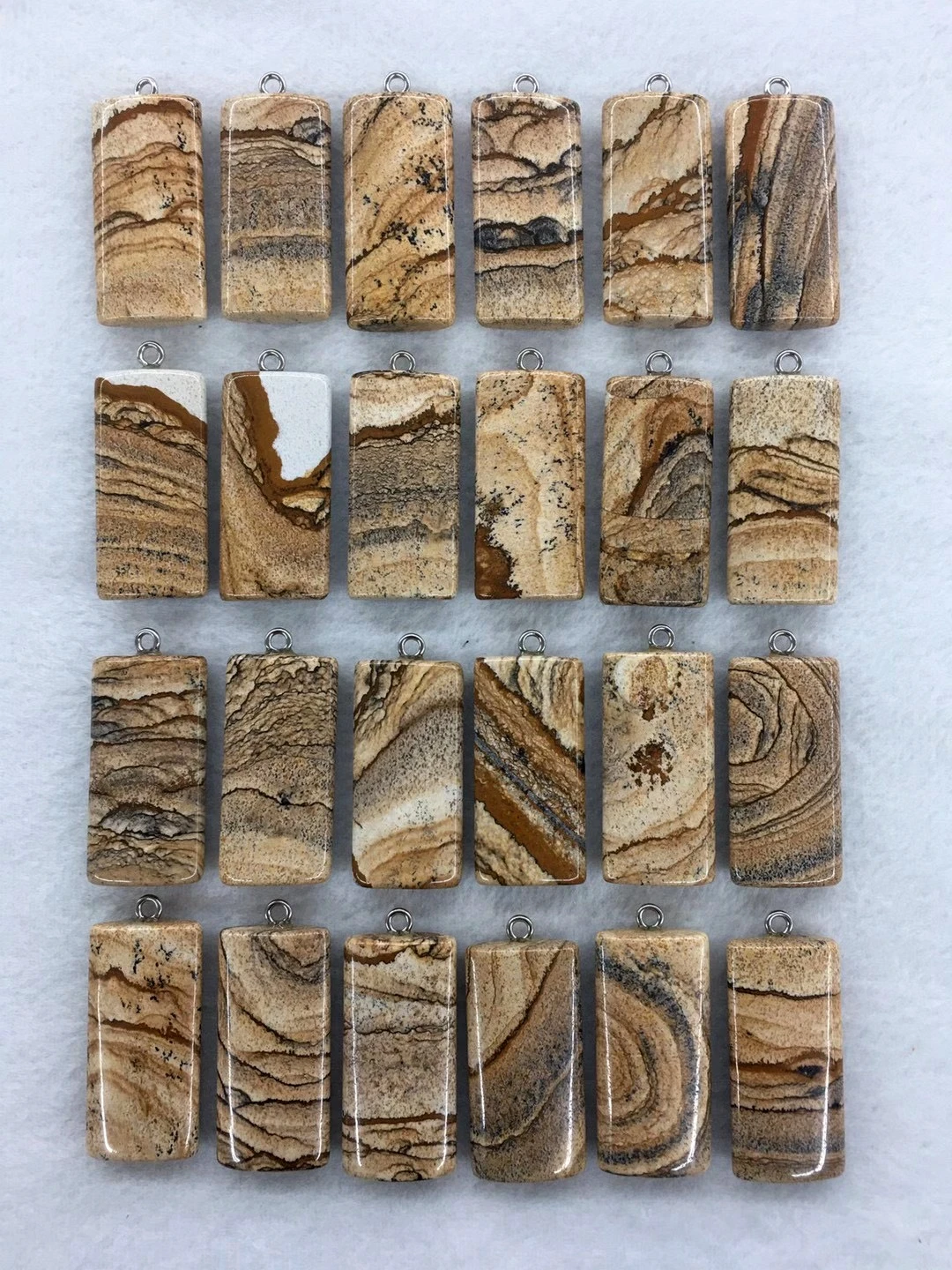 Акция! Подвеска из бусин в виде яшмы с 10 фотографиями овальные трубки 20x40x8 мм