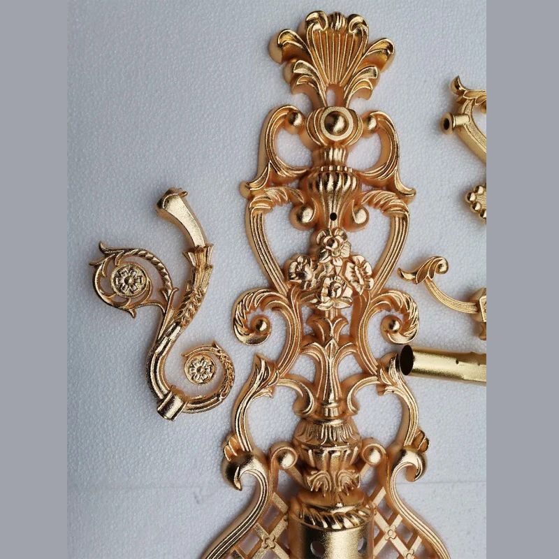 Большой 5 огней современный золотой Настенный Бра с тканевым абажуром большой