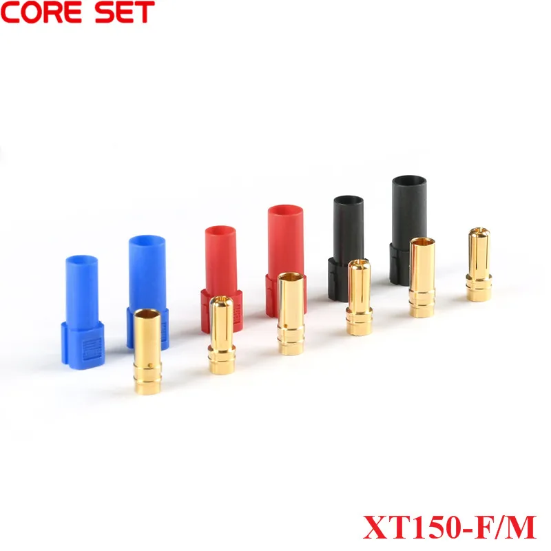 2Pcs/1pair XT150 AMASS Connector Adapter Male/Female Plug High Rated Current For RC LiPo Battery Gold-plated With Protective Hub |