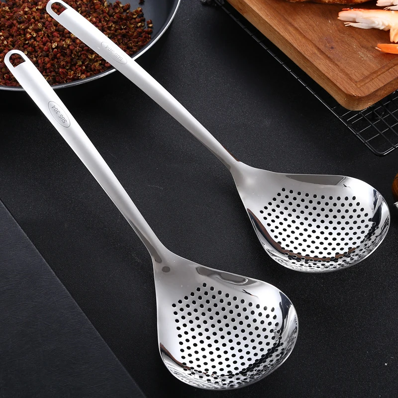

Kitchen Filter colander Skimmer Spoon for Cooking Stainless Steel Slotted Spoon with Hang Hole for Filtering Skimming Strainer