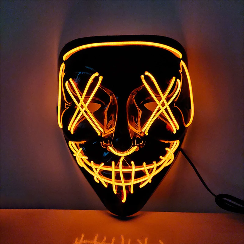 

Unique Glow Anime Demon Masks LED Halloween Crazy Party Props Men Women Carnival Night HOT Fear Mask Decorate Gift Xmas Festival