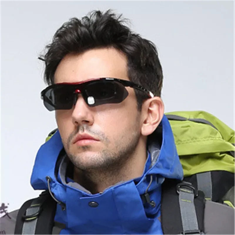 

5 Lens Cycling Glasses Night Vision Eyewear Change Lens Glasses Fishing Hiking Mountain Bike Bicycle Riding Sports Goggle Set