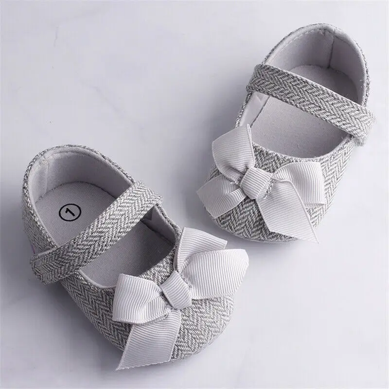 

Emmababy Infant Baby Girl Shoes Bowknot Anti-Slip Soft Sole Hook First Walkers Toddler Infant Baby Girl Kids Shoes 0-18M 3 Color