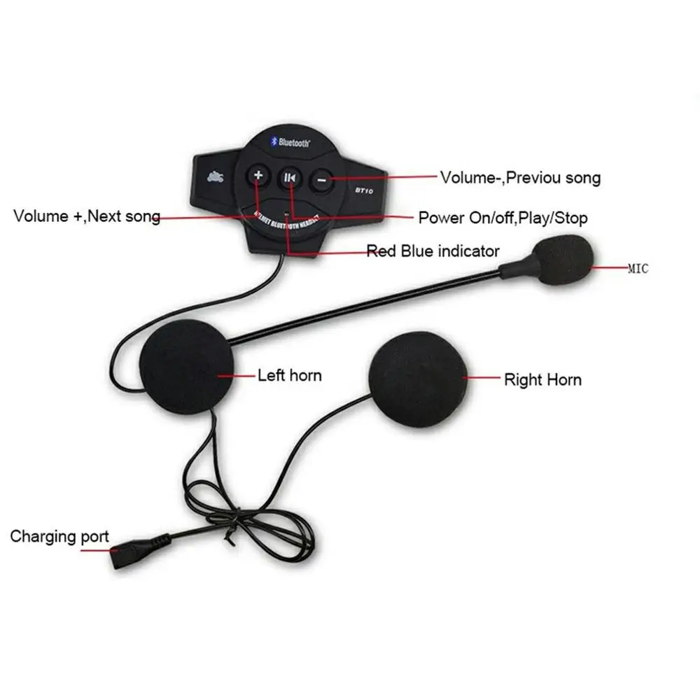 

Motorcycle Wireless V4.1 Helmet Headset Wireless Moto Stereo Earphone MP3 Music Handsfree Interphone Headsets