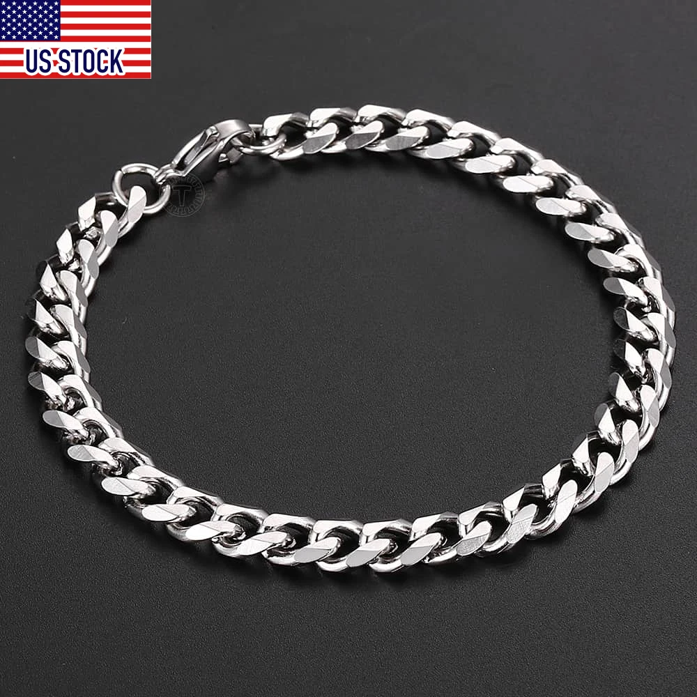 

3/5/7mm Anklet for Women Girls Curb Cuban Link Chain Stainless Steel Womens Chains Jewelry Gift 10inch Daily Wear DKAM05