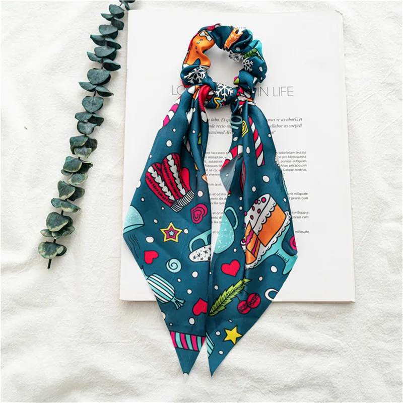 

Christmas Halloween Hair Band Hair Scrunchies Tie Hair Rope Elastic Hair Ring Ponytail Long Ribbon Vintage Hair Accessories