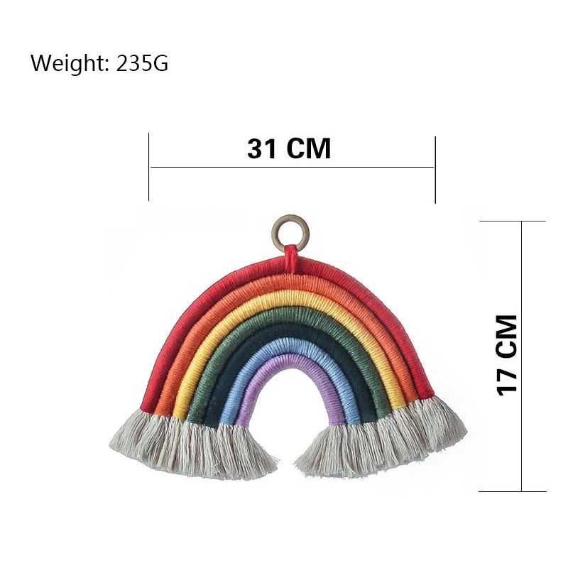 

Handmade Woven Cotton Rope Rainbow Hanging Decoration Bedroom Pendent Wall Hanging Home Children Room Decoration.