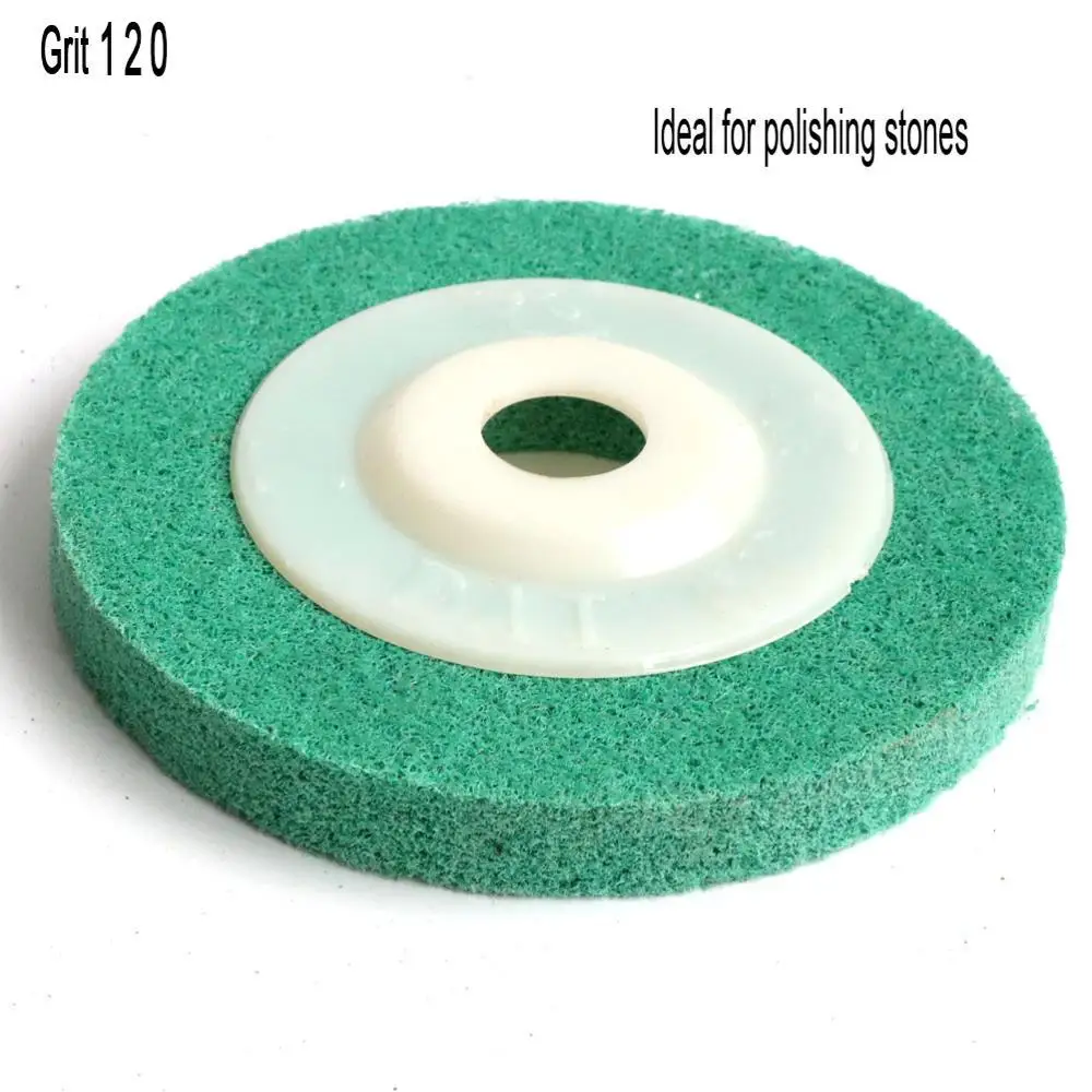 Green grit 120 " полировальный круг из нейлонового волокна, нетканый абразивный диск 100*16 шлифовальный, полировальный диск для металлической керамики, мрамора, дерева, ремесла - Цвет: Green grit 120