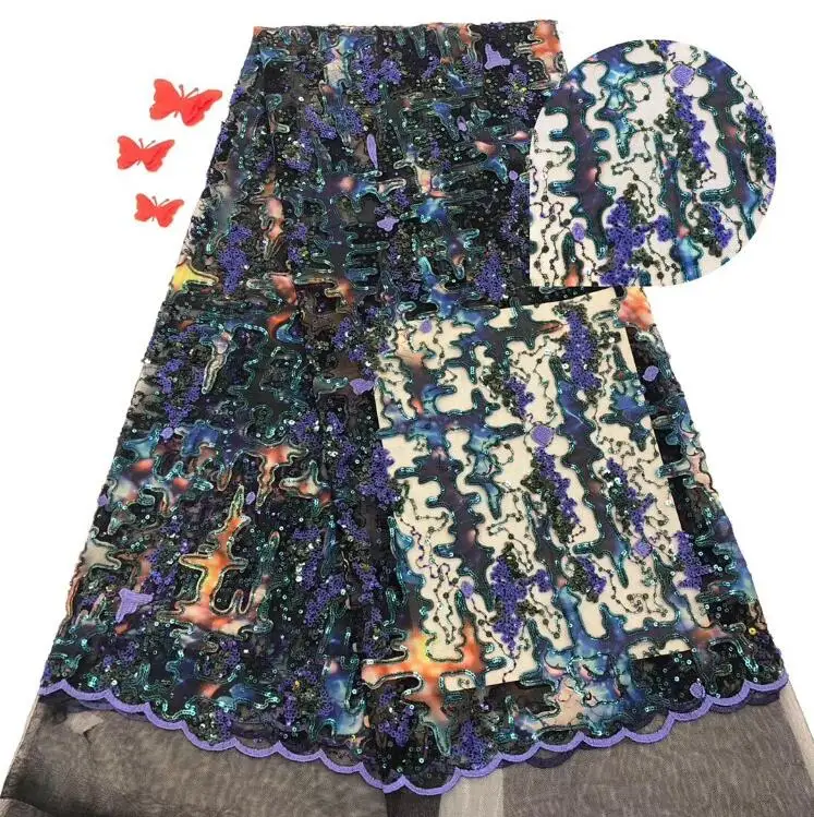 Красивая яркая нигерийская ткань для вечернего платья Новая африканская вышитая