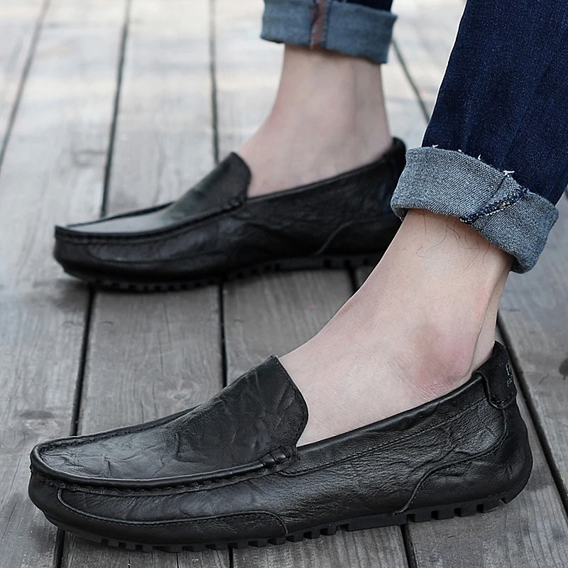 

Spring men's fashion all-match leather shoes new breathable business British style leather casual shoes