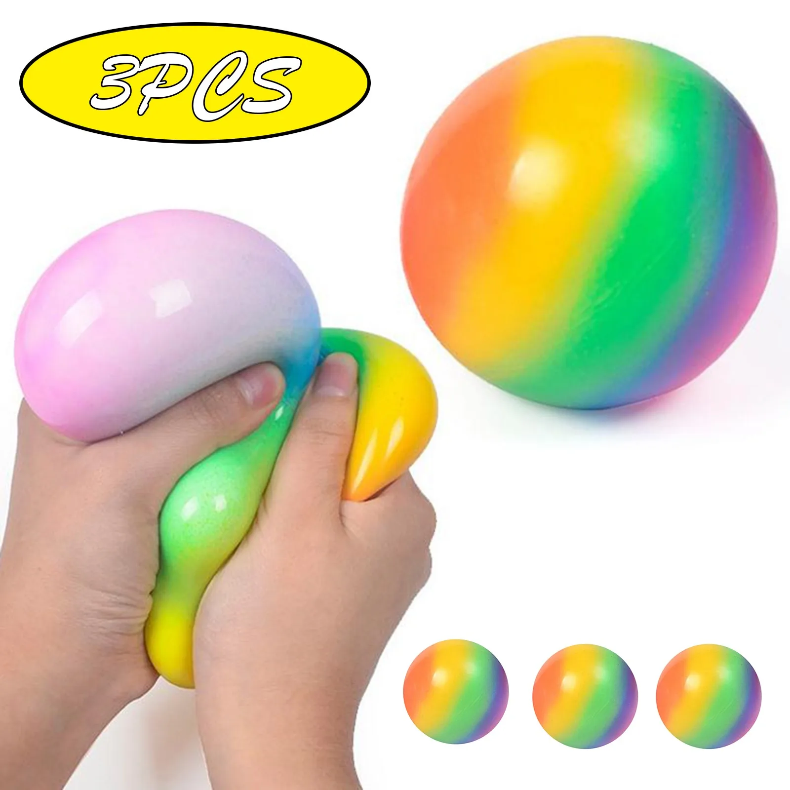 

3 шт красочные вентиляционный мяч декомпрессии игрушки Для мужчин и Для женщин Для мужчин Сжатие стресс Хлюпать игрушки шар для снятия стре...