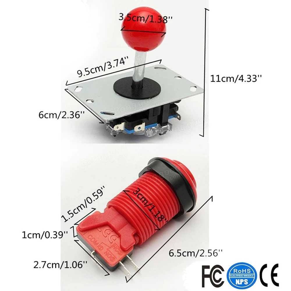 Аркада DIY Набор видеоигр с Sanwa джойстиком 4 и 8 WayTwelve Happ кнопки две пуска|Игры