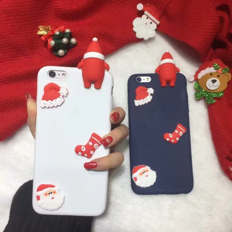 Мягкие Мультяшные из ТПУ 3D Лось задний фон с веселой рождественской елкой