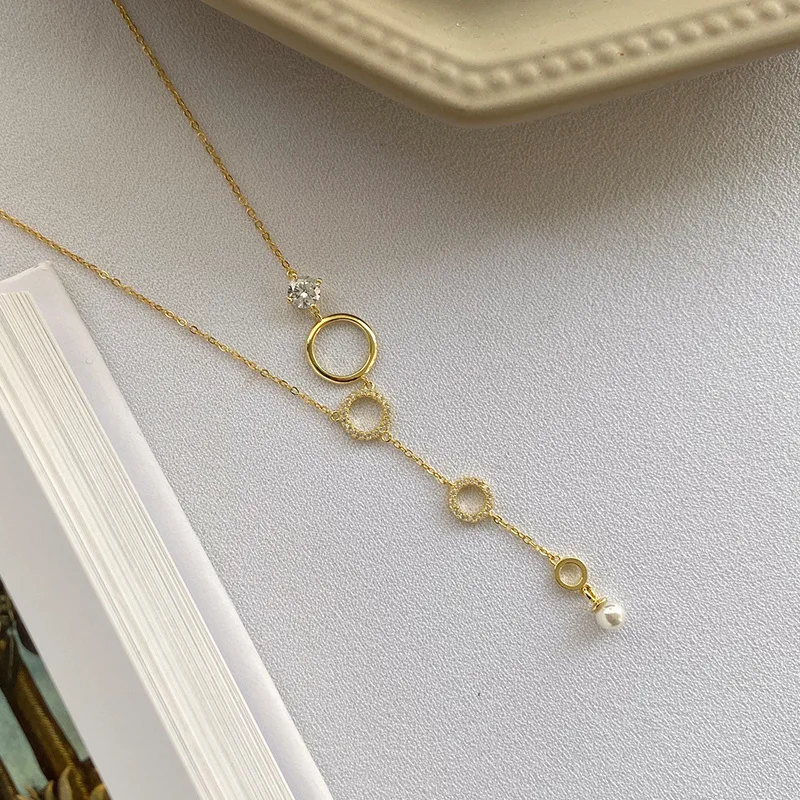 925 стерлингового серебра полые Круглый с длинной бахромой женское ожерелье в