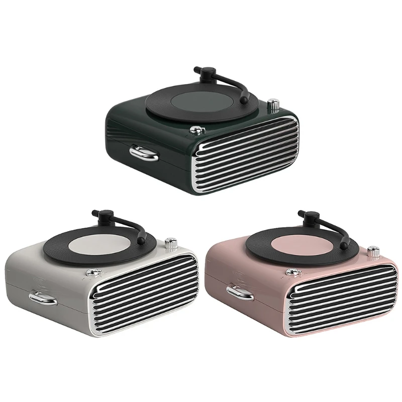 

Desktop Bluetooth-compatible Speakers Universal AUX Ports Support TF Card Vinyl Record Player Style Wireless SoundBoxes