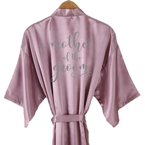 mother groom Mauve халат атласный розовое золото кимоно для невесты атласное женское Лавандовое платье подружки невесты Серебряная команда Свадебный для невесты платья для вечеринок - Цвет: mother groom