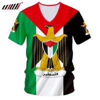 ujwi new free palestine tee with national flag of palestine t shirt male brand men summer v neck t shirt oversized dropship 5xl