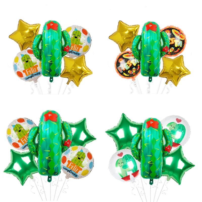 

Cactus Tree Helium Foil Balloons Hawaii Tropical Forest Plants Ballon Kids Spanish Happy Birthday Party Decoration Supplies