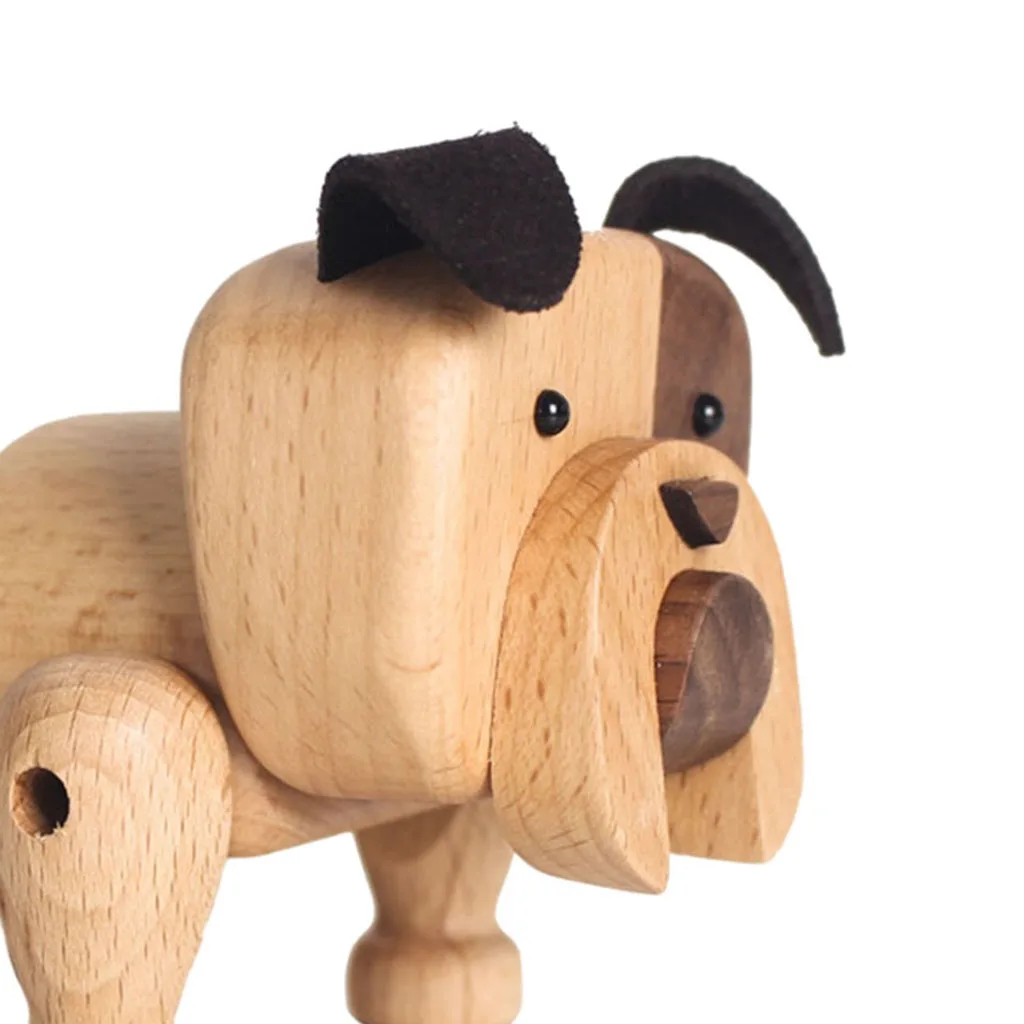 

Деревянная фигурка собаки, милый скандинавский щенок, деревянные поделки для гостиной комнаты, украшения для рабочего стола