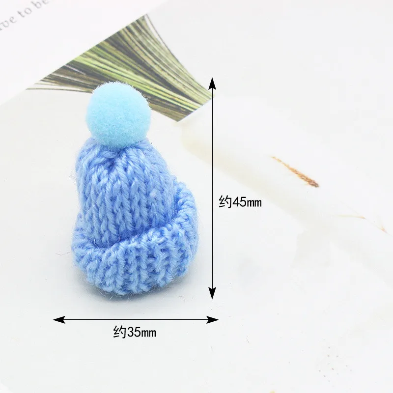 

20Pcs creative DIY clothing accessories mini plush caps hanging fur ball handmade small hat
