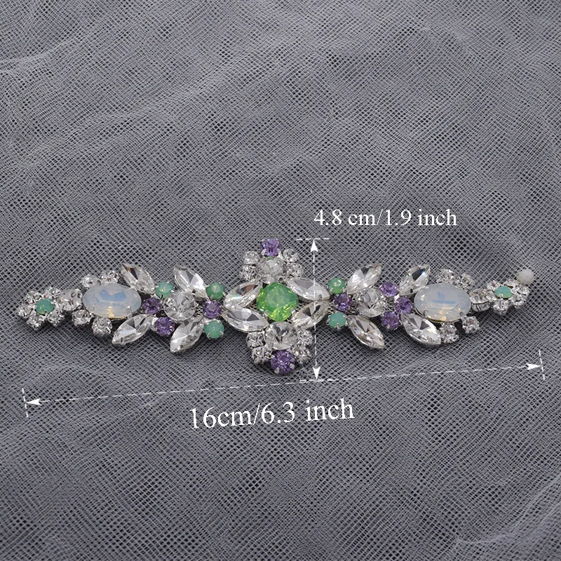 Горячая Распродажа изысканный цветок опал стразы аппликации для женской одежды