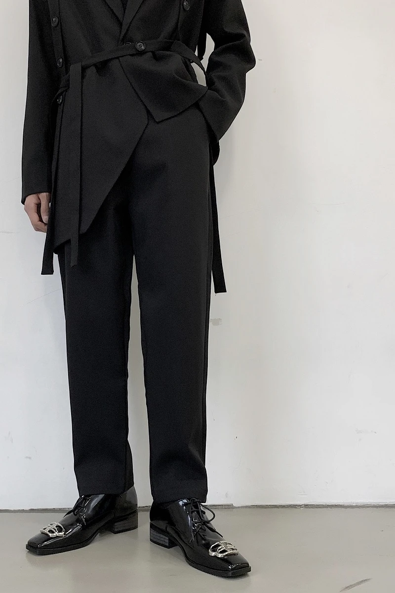

Men's trousers spring 2020 new slimming straight straight color trousers trousers loose casual personality young men's wear