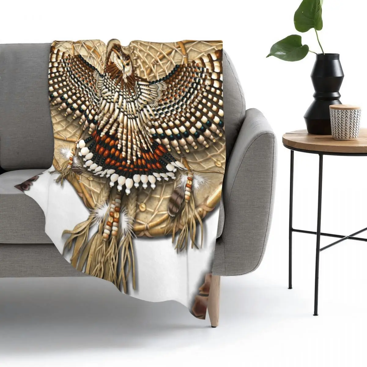 

Red-Tail Hawk Dreamcatcher Mandala Throw Blanket Fleece Throw Blanket TV Blankets Sofa blanket flannel Warm bedding Home travel
