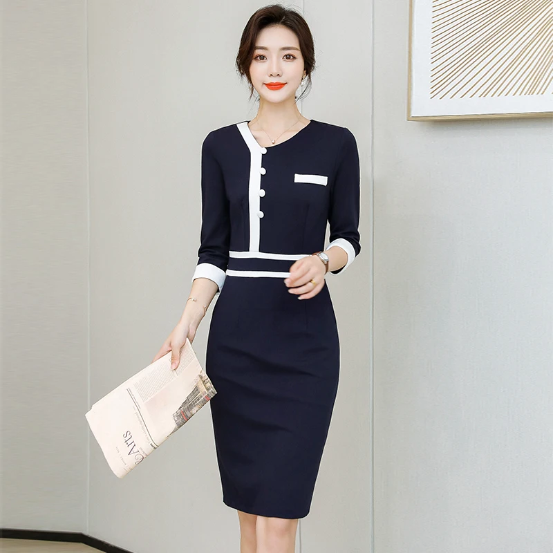 

Деловая одежда, элегантное платье в стиле богини, облегающее платье-футляр, инструмент для мастеров и педикюра, рабочая одежда для салона кр...