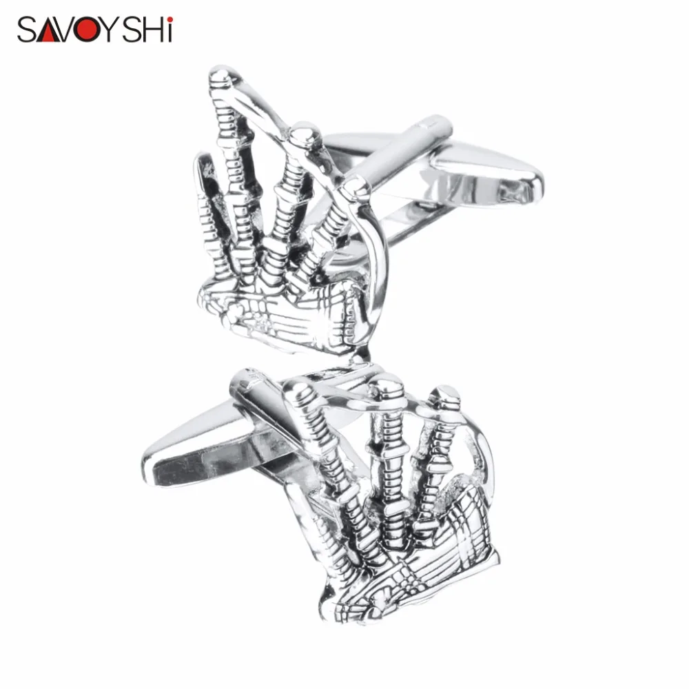 

SAVOYSHI Shirt Cuffs Novelty Instrument Bagpipe Model Cufflinks for Mens High Quality Cuff links Brand Gift Male Jewelry