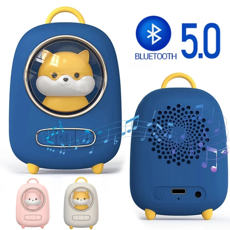 

Компактный беспроводной Bluetooth-динамик, Милая Колонка с большой емкостью, с мультяшным рисунком, с аккумулятором, портативный музыкальный пр...