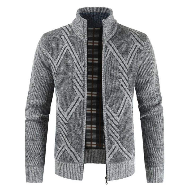 

2021 New Autumn Winter Jacket Men Coats Solid Slim Fit Thick Fleece Coats Men Jacket Casual Stand Collar Zip Jacket Men
