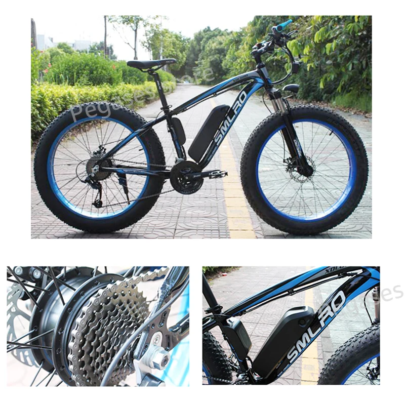 Verkaufen Fett Reifen Elektrische Fahrrad Strand Schnee Fahrrad 26 Zoll Fett Reifen Ebike 1000W Big Power Elektrische Mountainbike 13AH Lithium-Batterie