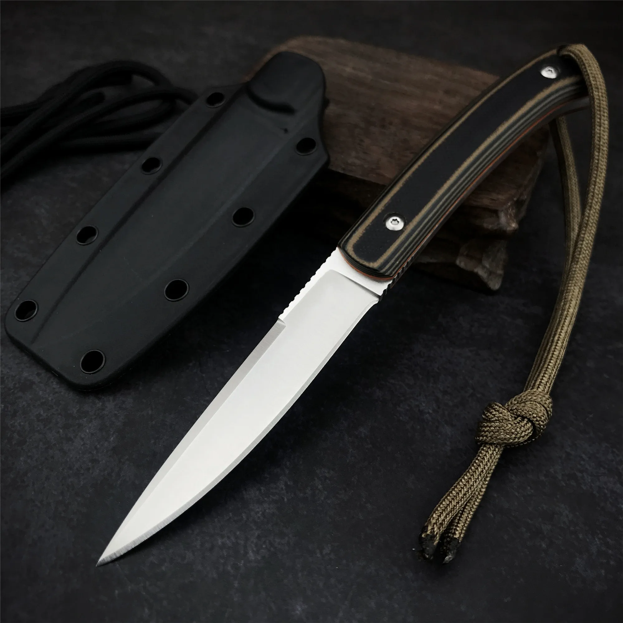 

Hunting Fixed Blade Knife 8Cr13MoV Steel Tactical Survival Outdoor Camping EDC Tool G10 Handle Combat Rescue Knives Gift Sheath