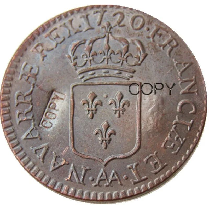 

1720, Франция, 1 соль, медные копировальные монеты (30 мм)
