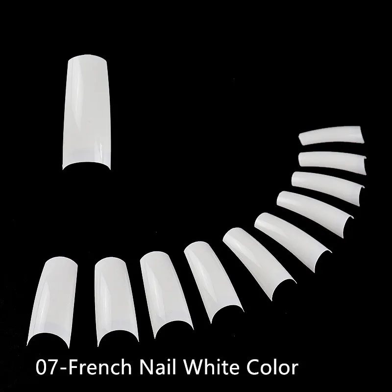 07-White 100 шт./кор. накладные ногти Типсы полного покрытия овальной стилет 3D накладные ногти натуральный прозрачный белый накладные ногти - Цвет: 07-White