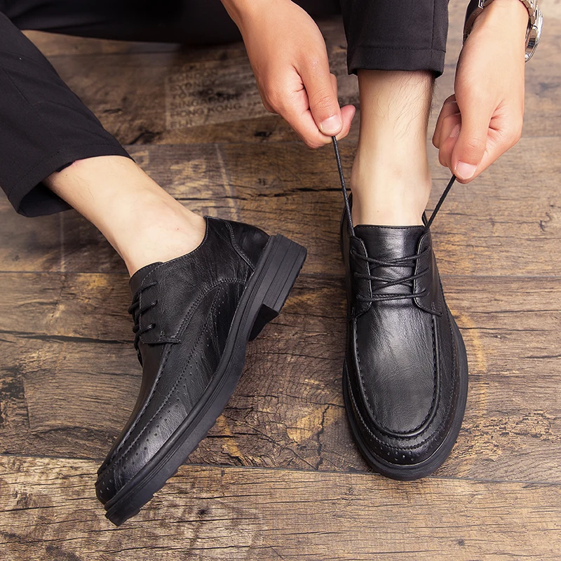 Весна-Осень 2019 модная простая индивидуальная уличная мужская обувь кожаная
