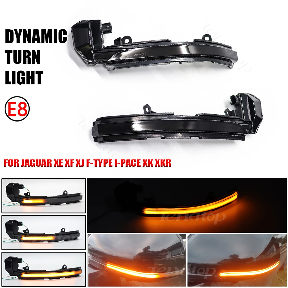 

Указатель поворота для Jaguar XE, XF, XJ, F-TYPE, XKR, I-PACE, X250, X260, светодиодный индикатор бокового зеркала, мигалка, автомобильные аксессуары, 2 шт.