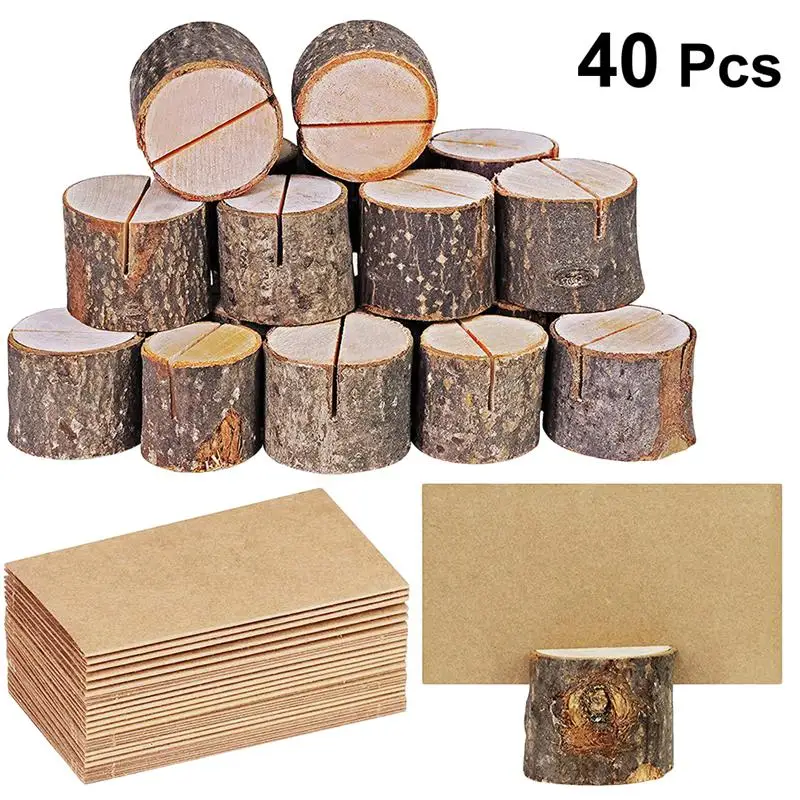 20 комплектов деревянная ворсовая карточка с именем и местом для фотосъемки кора