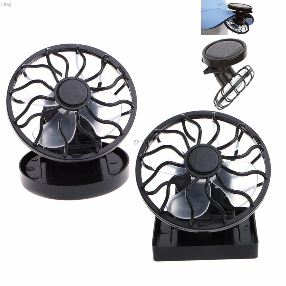Solar Panel Powered Mini Portable Clip-On Cooling Fan For Tr
