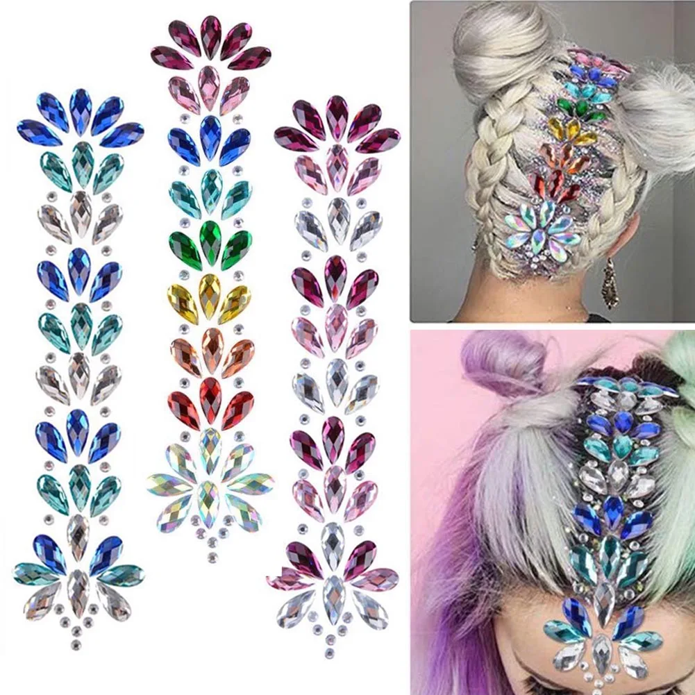 3D вечерние украшения для лица фестиваль стразы блестящая татуировка ювелирное