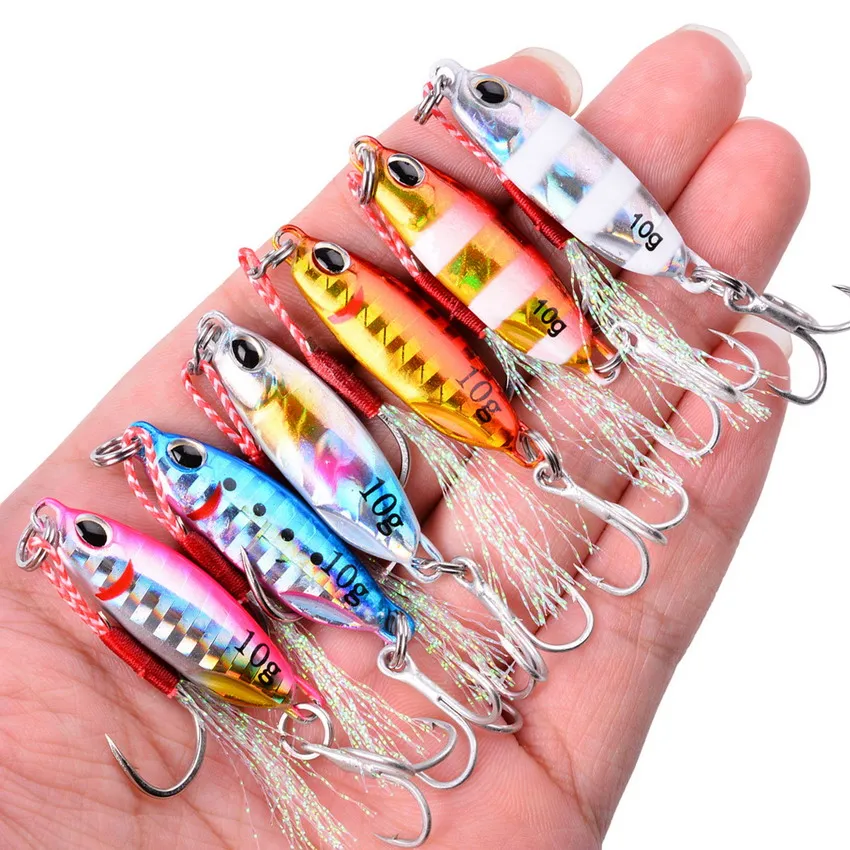 

7Pcs10G 15G 20G 25G 30G 40G Cast Metal Bait Spinner Spoon Fishing Lures Jigs Trout Hard Baits Tackle Pesca Lead Fish Jigging Set