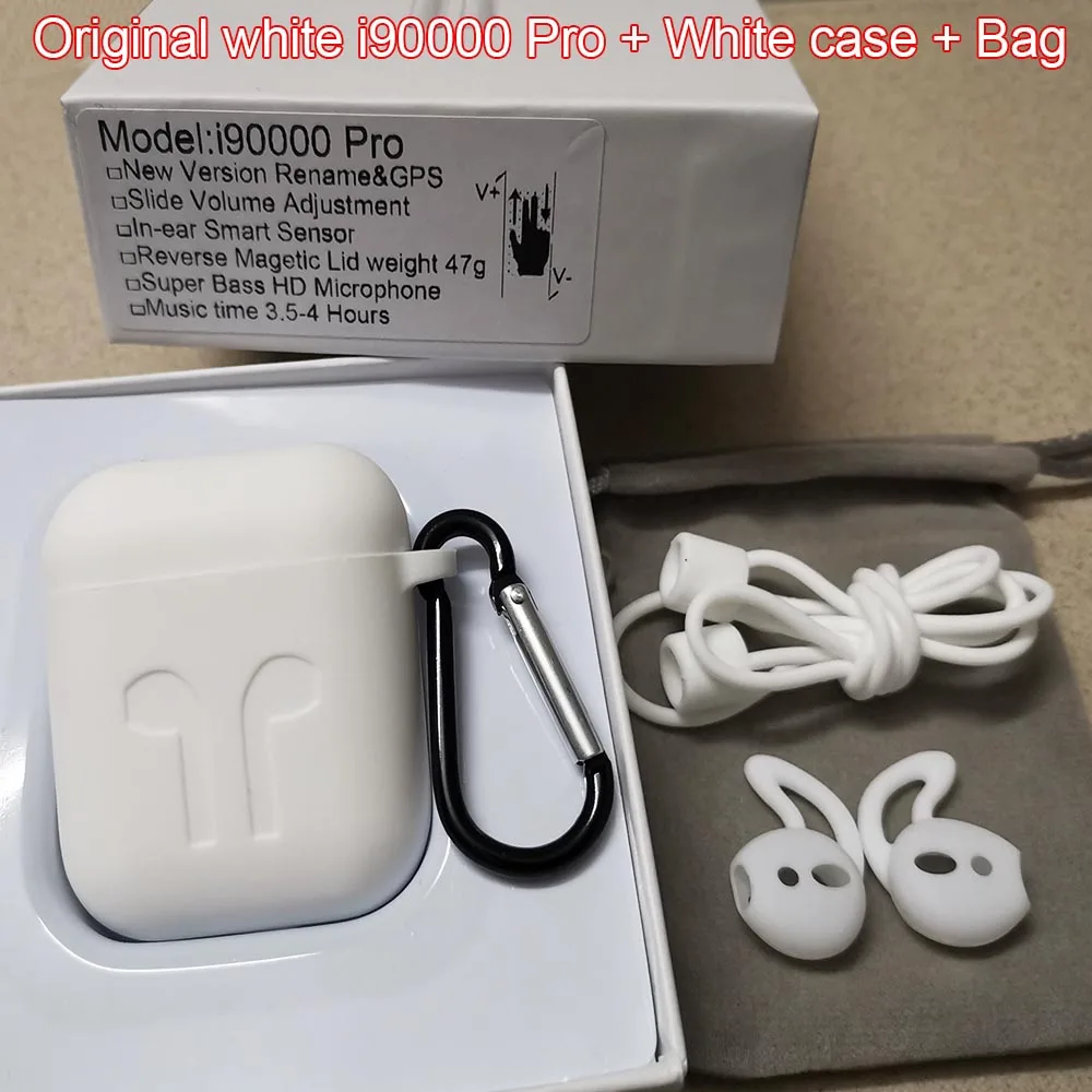 Original WhiteCase Новейший i90000 Pro Tws Air 2, беспроводной Bluetooth наушник с регулировкой громкости 8D, супер бас PK i50000 i5000 i9000TWS - Цвет: Original WhiteCase