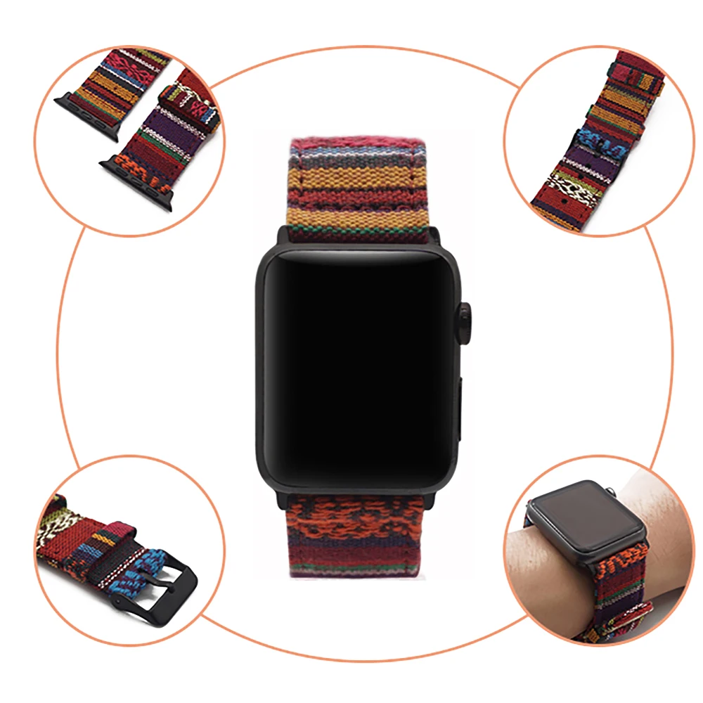 Тканевый ремешок для Apple Watch 38 мм 40 мм iWatch 4 ремешка 42 мм 44 мм спортивный ремешок Apple Watch 5 4 3 2 аксессуары