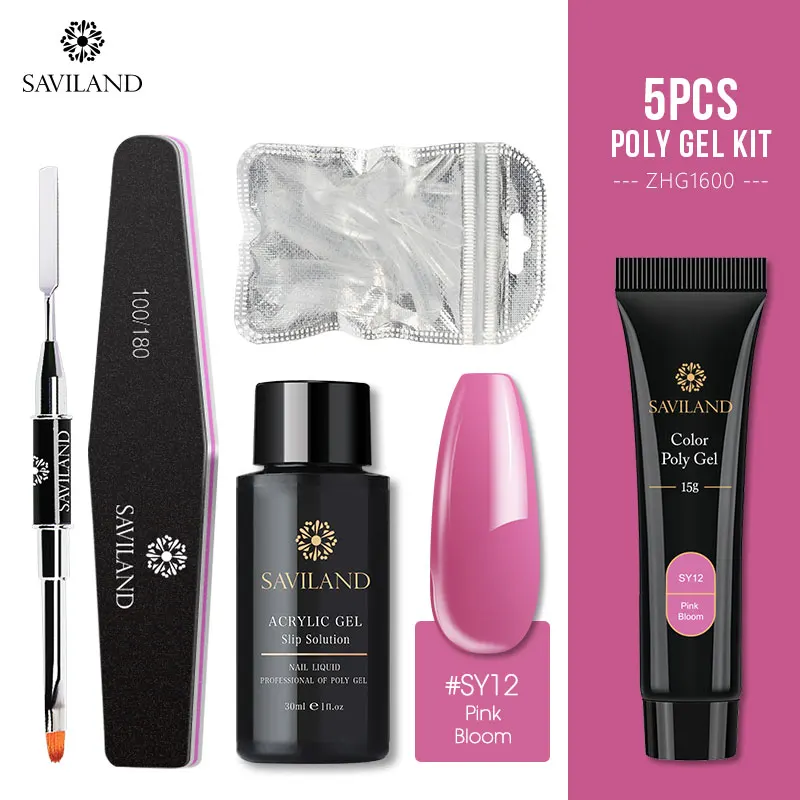 15g Poly Gel Kit Soak off 4 шт./компл. поли набор гелевых УФ Акрил строитель поли-гель, быстро сохнут, дизайн ногтей Pro с длинным натуральных ногтей Жесткий Гель-лак - Цвет: 15g Poly Gel Kit