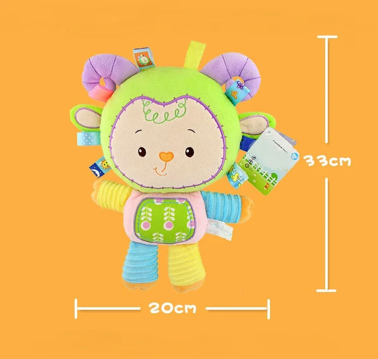 

8 Styles Baby Toys Rattles Pacify Doll Plush Baby Rattles Toys Animal Hand Bells Newbron Animal elephant/monkey/lion/rabbit