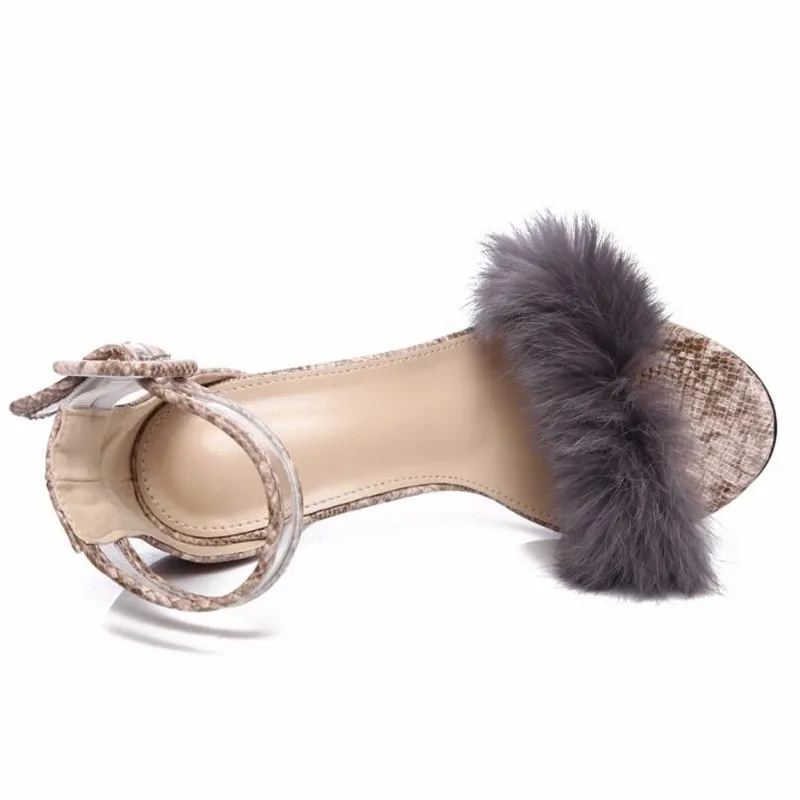 

Summer Sexy Sandals PVC Transparent Rhinestone Buckle Pointed Open Toe Fashion Crystal Heel Women Sandals Shoes Size 43