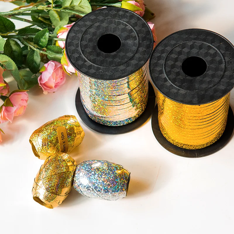 Лазерные золотые ленты из воздушных шаров для праздничных принадлежностей