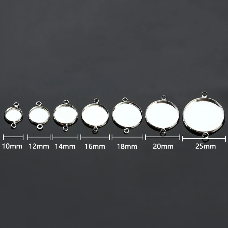 10 шт. двойное кольцо круглый пустой разъем кабошон сделай сам Base 10/12/14/16/18/20/25 мм