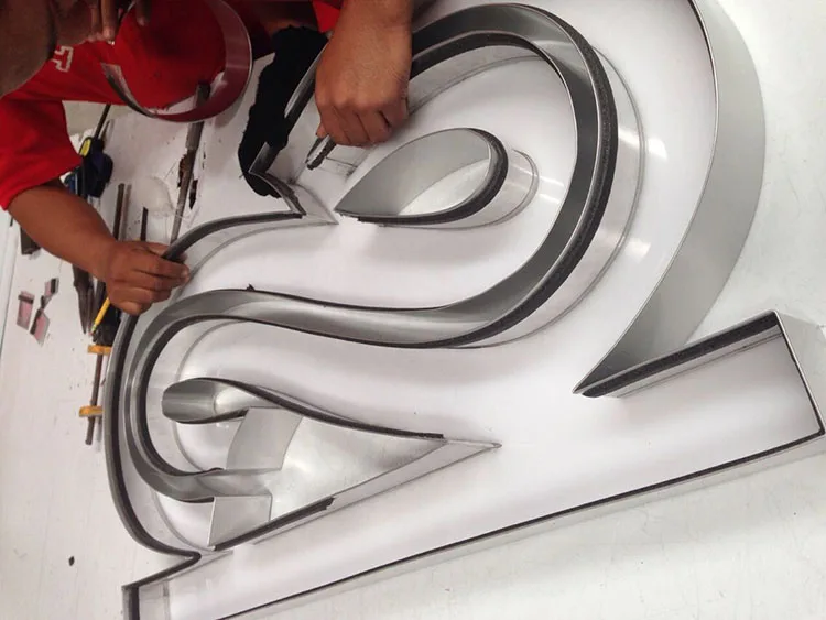 70 мм матовый серебристый Channelume 3D светящиеся светодиодные знаки буквы